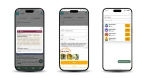 winessense mobile app, screens vineyard photo log, chat with agronomist, pests notification